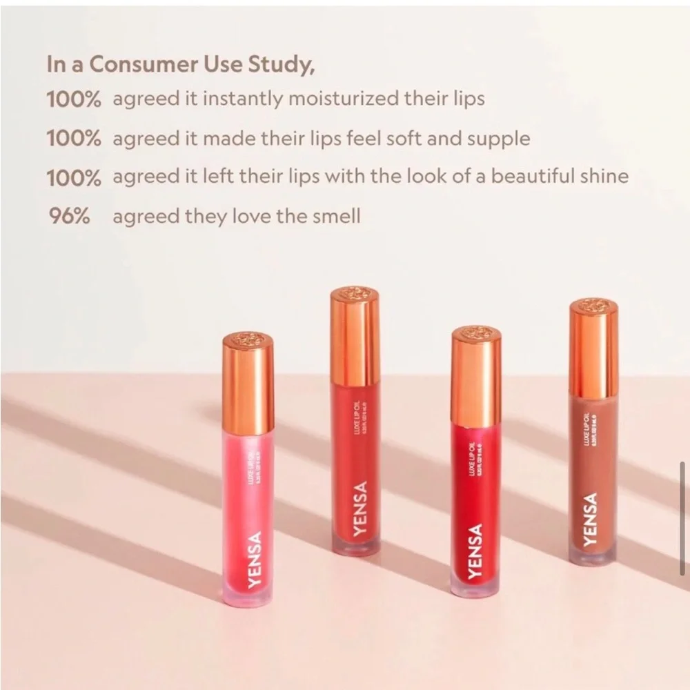 Yensa luxe lip oil luxe lip nourishing 8 super oils in pink shine NEW